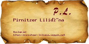 Pirnitzer Liliána névjegykártya
